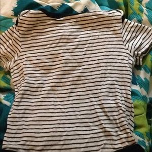 Black and white striped onesie